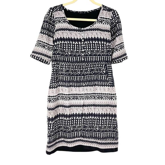 Arrow Mini Dress Gray Geometric Print Size Small Pockets - Picture 1 of 10